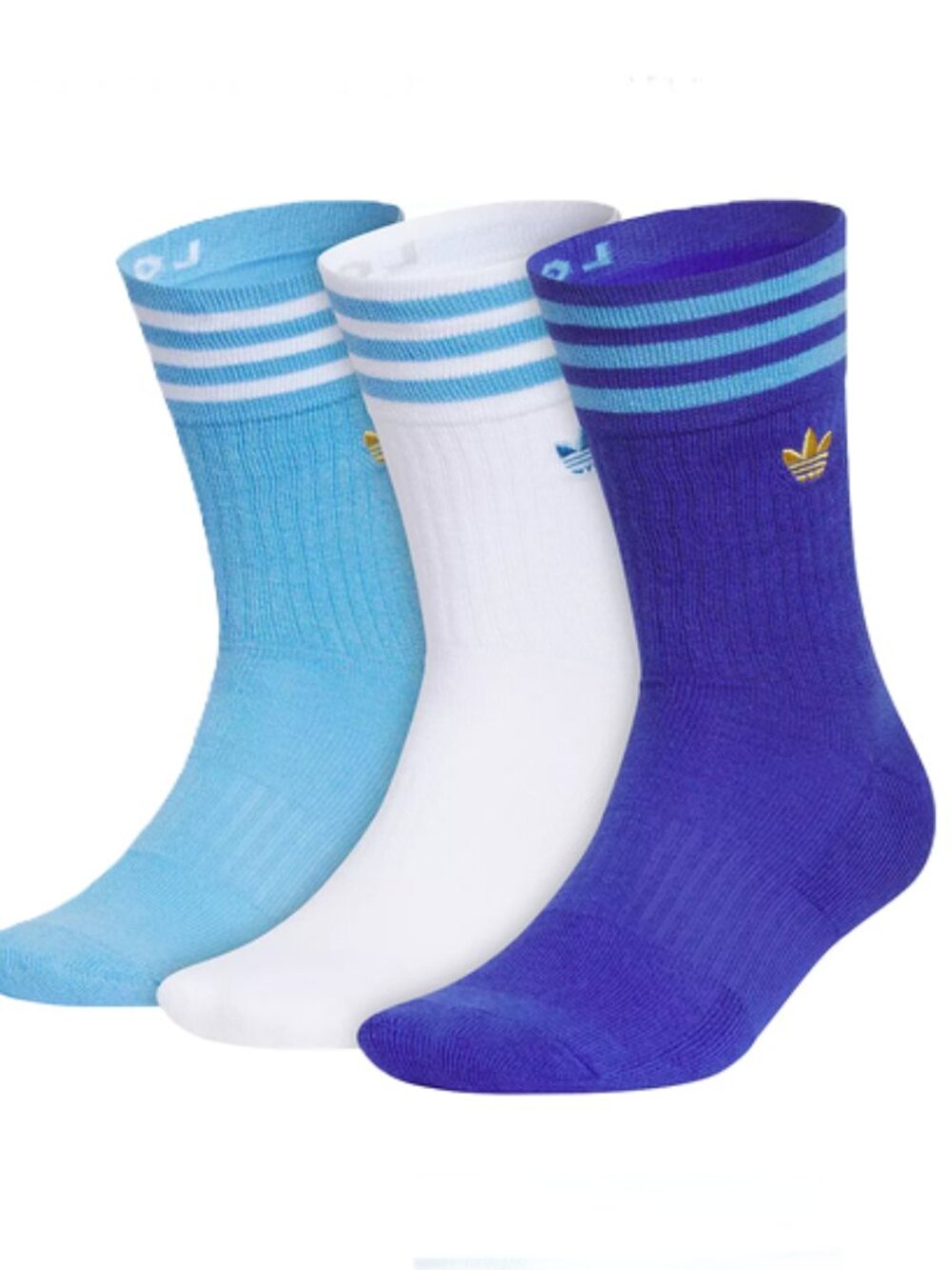 Adidas Originals 3-pack Sport Crew socks size L 6-12 Multicolor